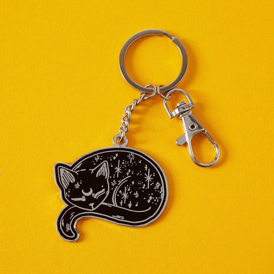 Mystical Cat Enamel Keyring