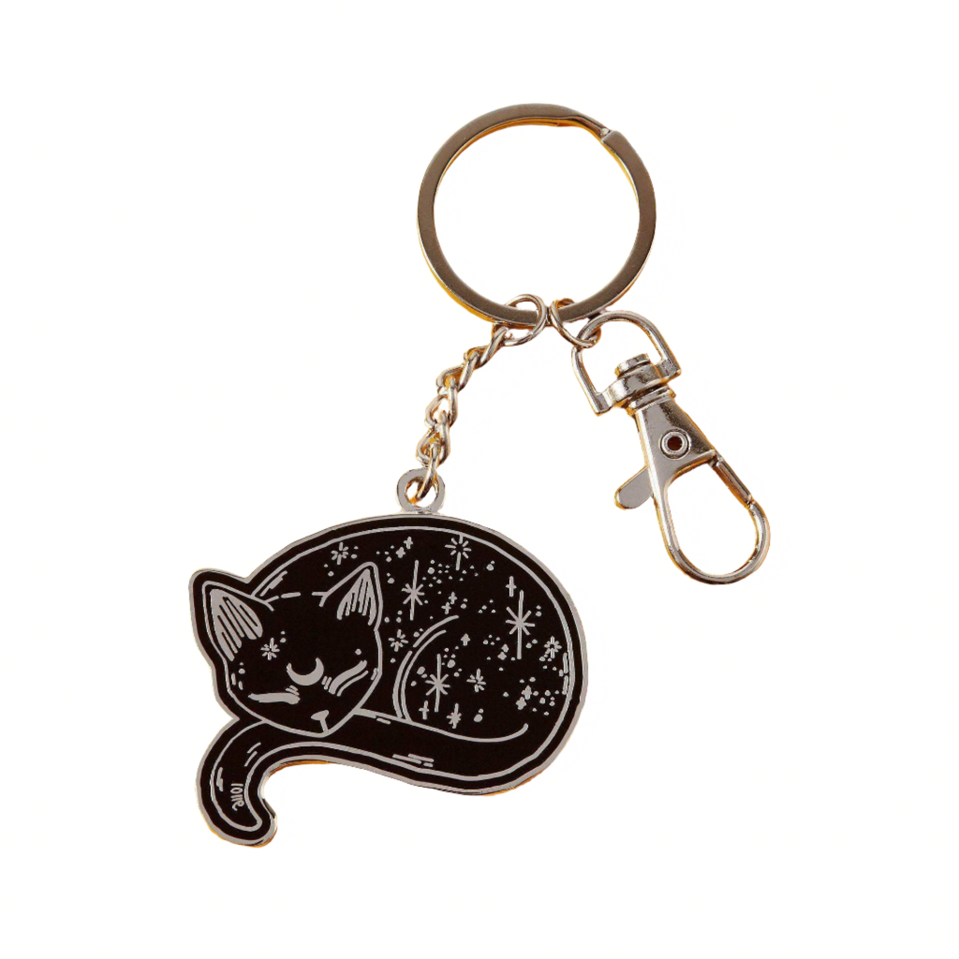 Mystical Cat Enamel Keyring