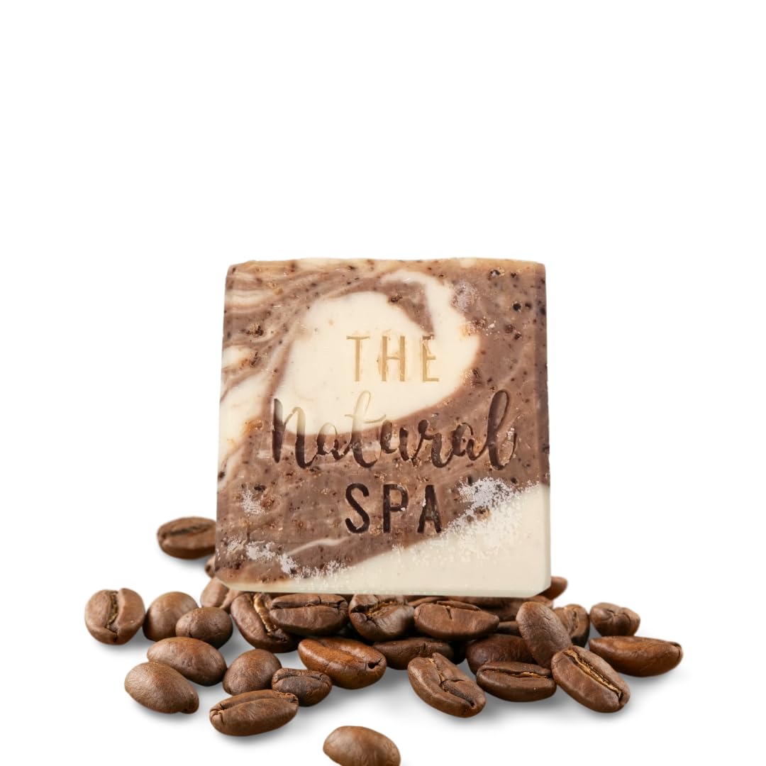 Creamy Coffee Handcrafted Soap Bar, Moisturising Vegan Soap, Natural Exfoliating Soap with Cocoa Butter & Almond Oil, Zero Waste Travel Soap, No Chemicals and Preservatives, 100g - The Natural Spa