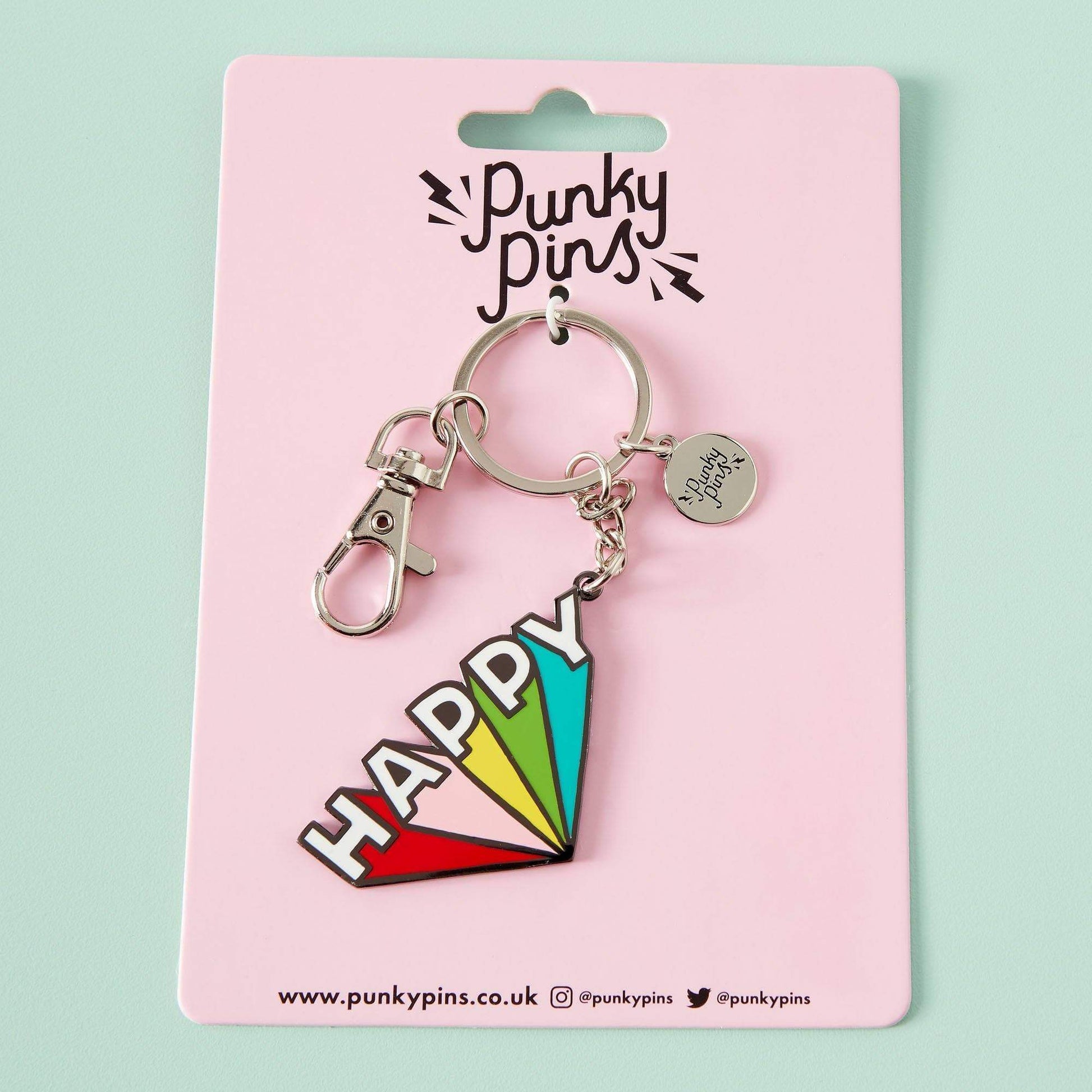 Happy Enamel Keyring Accessory