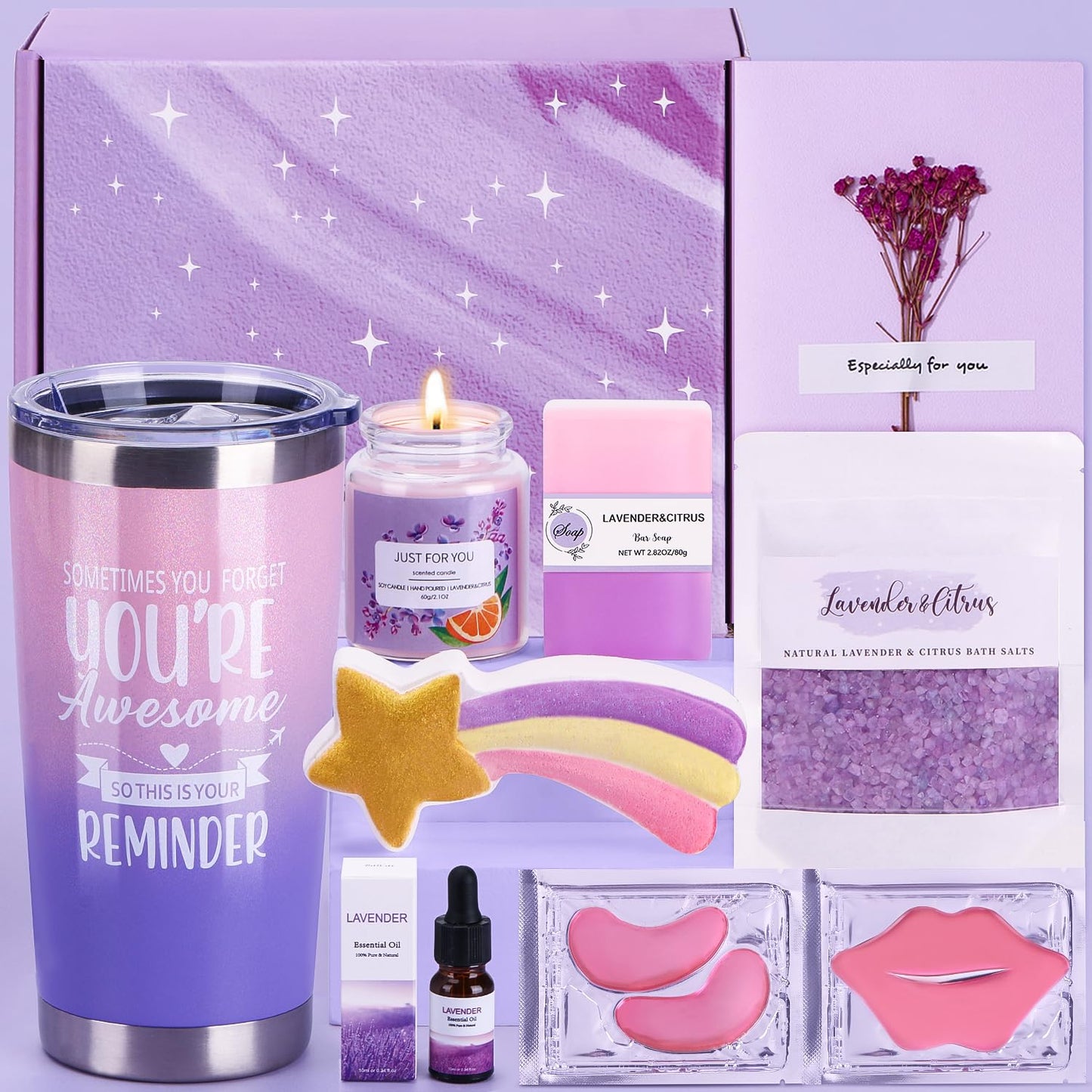 Bath Sets Birthday Pamper Gifts for Women, Unique Skin Care Self Care package for Her Pamper Hampers Kit for Women, Relaxing Spa Set Wellbeing Get Well Soon Gift Ideas for Women Best Friend Sister Mum