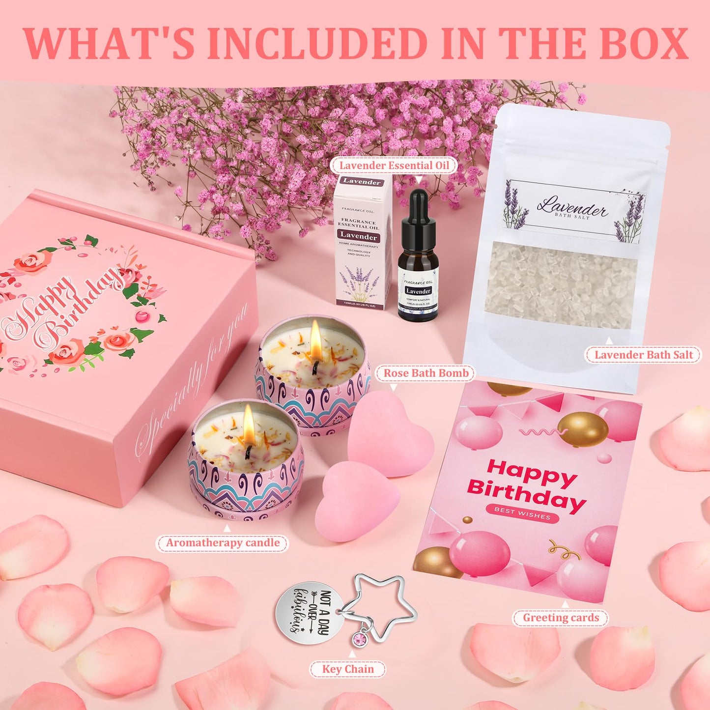 Birthday Pamper Gifts for Women Best Friends, Unique Hampers Self Care Package Spa Set for Mum, Sisters, Female Presents Basket Ladies Birthday Box Gift Ideas