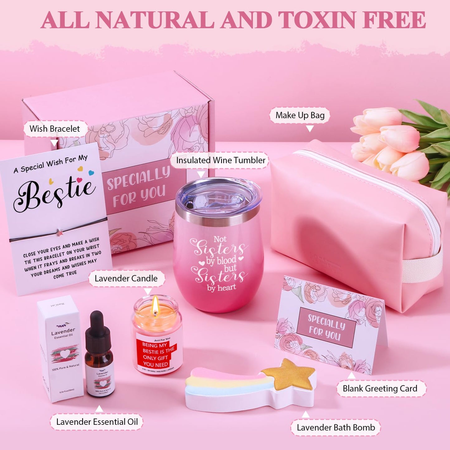 Birthday Pamper Gifts for Women Sister, Personalised Sister Pamper Set Pamper Hampers Kit Self Care Package for Sister, Relaxing Bath Sets Friendship Gifts Ideas for Women Best Friends Sister Bestie