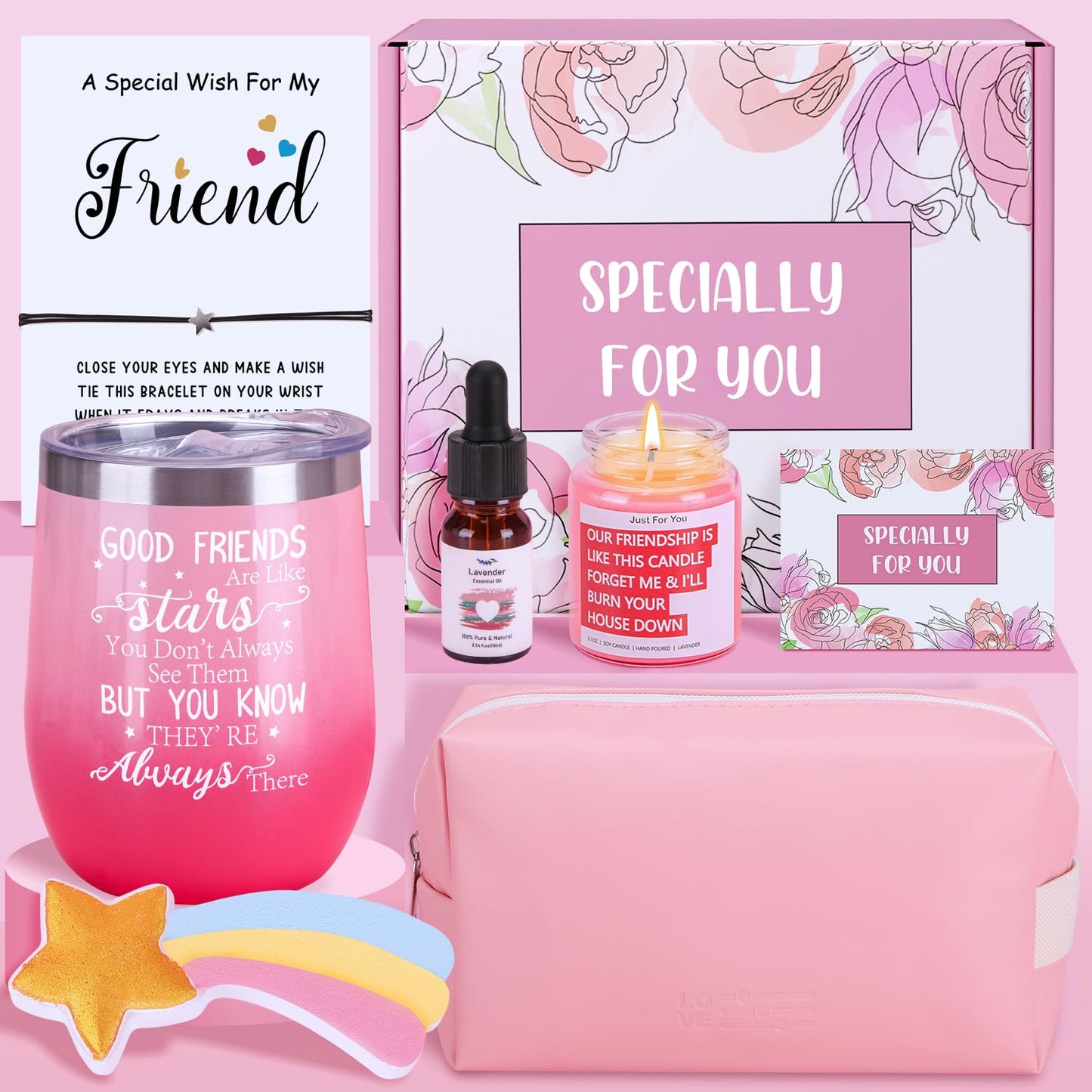 Birthday Pamper Gifts for Women Sister, Personalised Sister Pamper Set Pamper Hampers Kit Self Care Package for Sister, Relaxing Bath Sets Friendship Gifts Ideas for Women Best Friends Sister Bestie