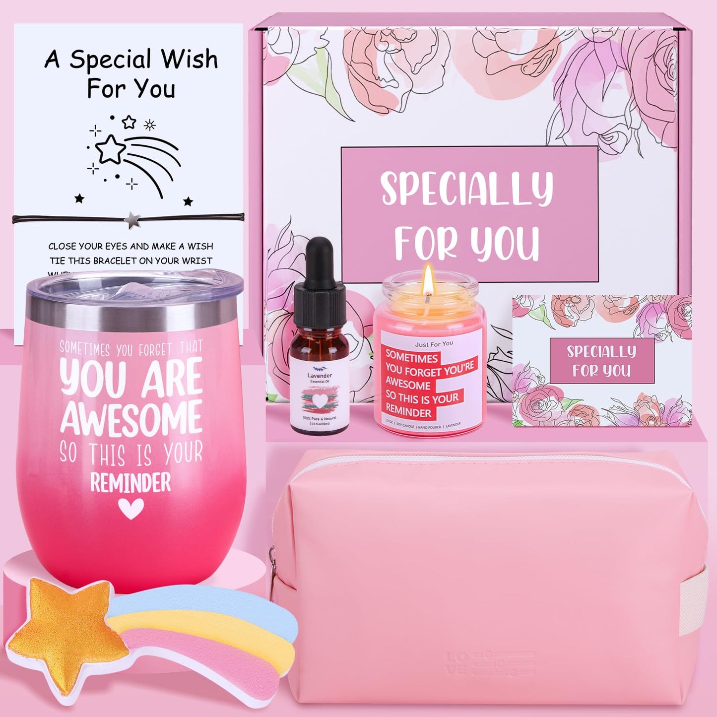 Birthday Pamper Gifts for Women Sister, Personalised Sister Pamper Set Pamper Hampers Kit Self Care Package for Sister, Relaxing Bath Sets Friendship Gifts Ideas for Women Best Friends Sister Bestie