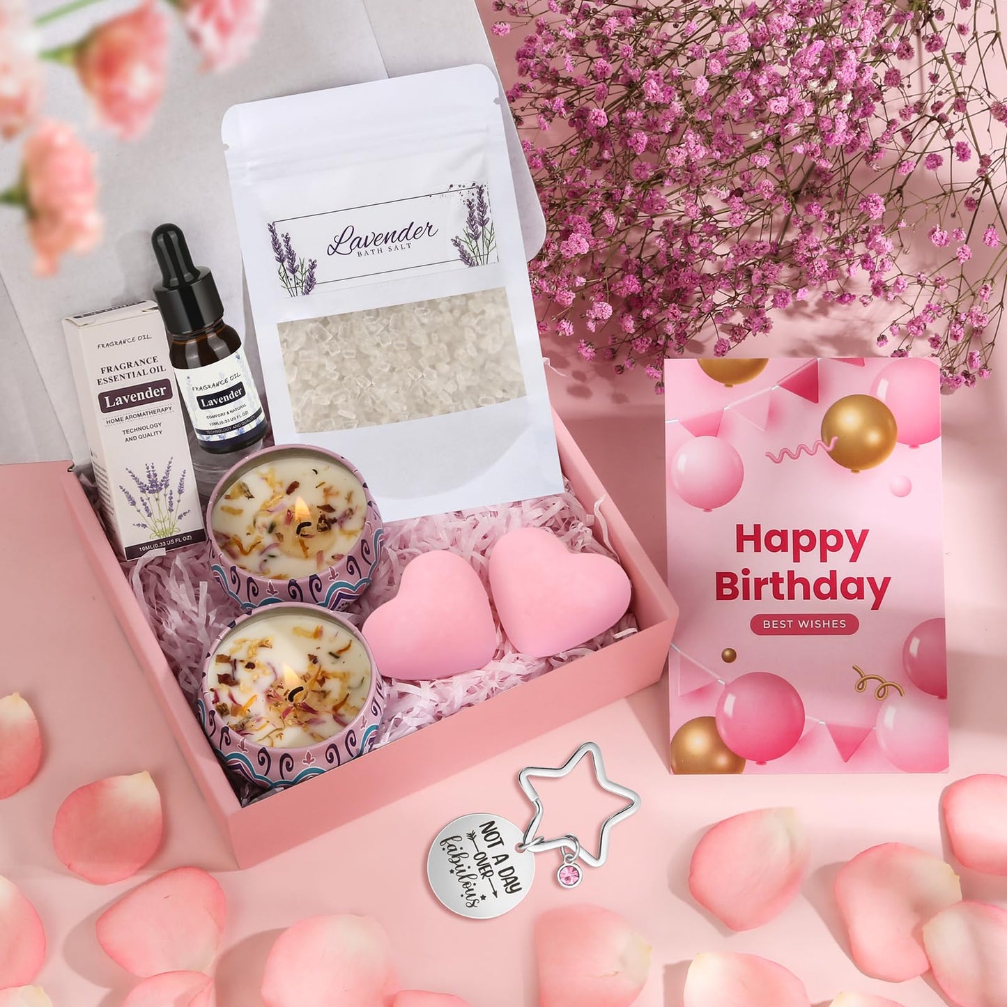 Birthday Pamper Gifts for Women Best Friends, Unique Hampers Self Care Package Spa Set for Mum, Sisters, Female Presents Basket Ladies Birthday Box Gift Ideas