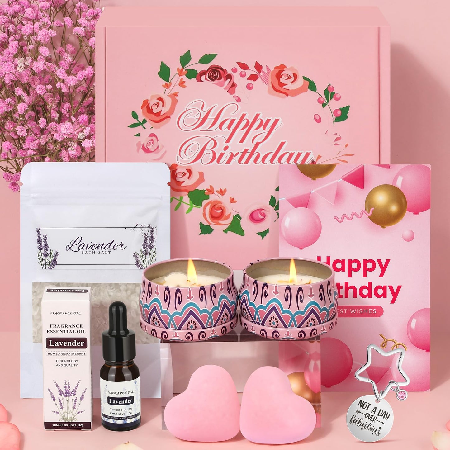 Birthday Pamper Gifts for Women Best Friends, Unique Hampers Self Care Package Spa Set for Mum, Sisters, Female Presents Basket Ladies Birthday Box Gift Ideas