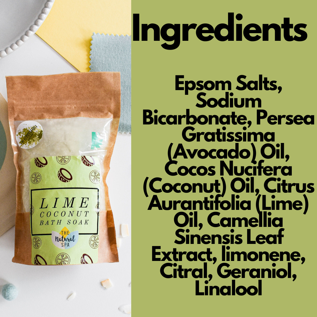 225g Lime and Coconut Bath Soak - Compostable pouch