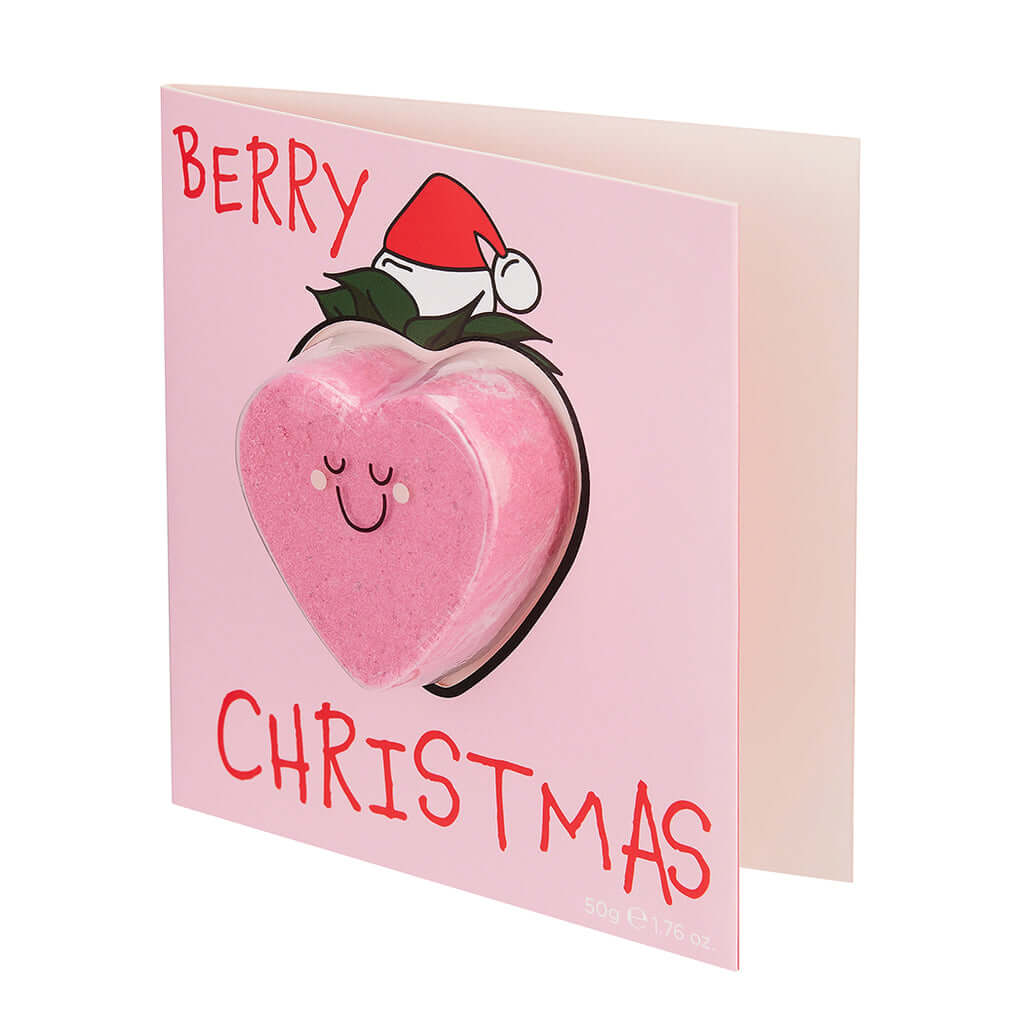 Strawberry Bath Bomb 'Berry Christmas' Card