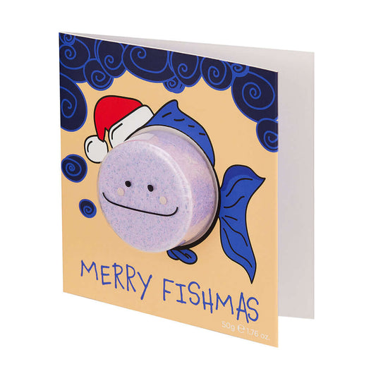 Blueberry Bath Bomb 'Merry Fishmas' Card