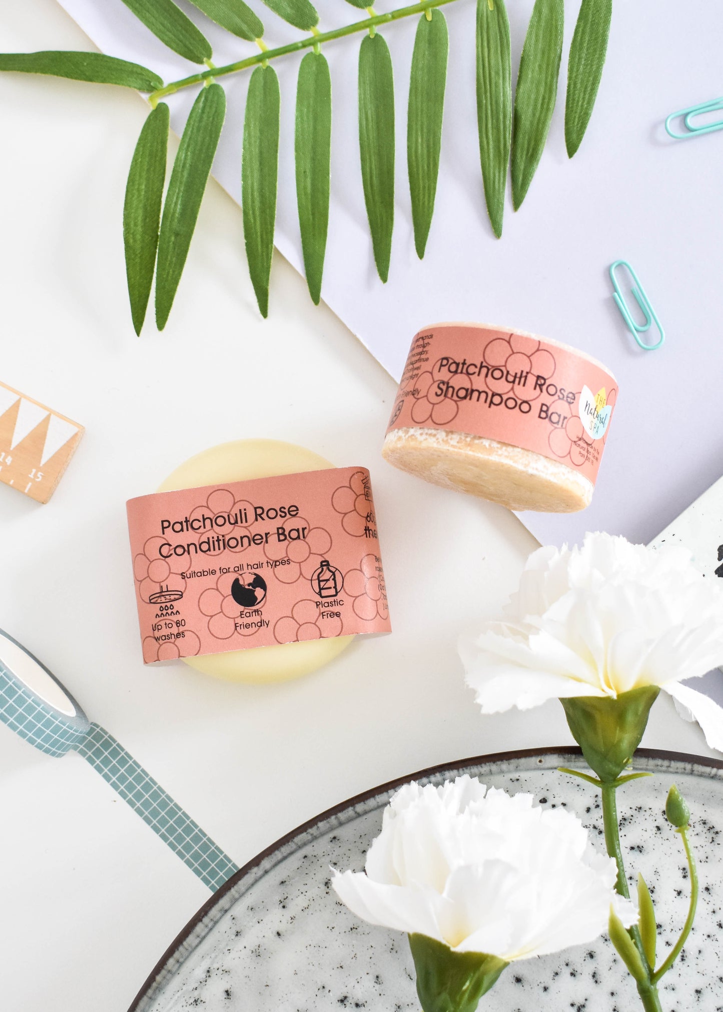 Patchouli Rose Shampoo and Conditioner Bar set