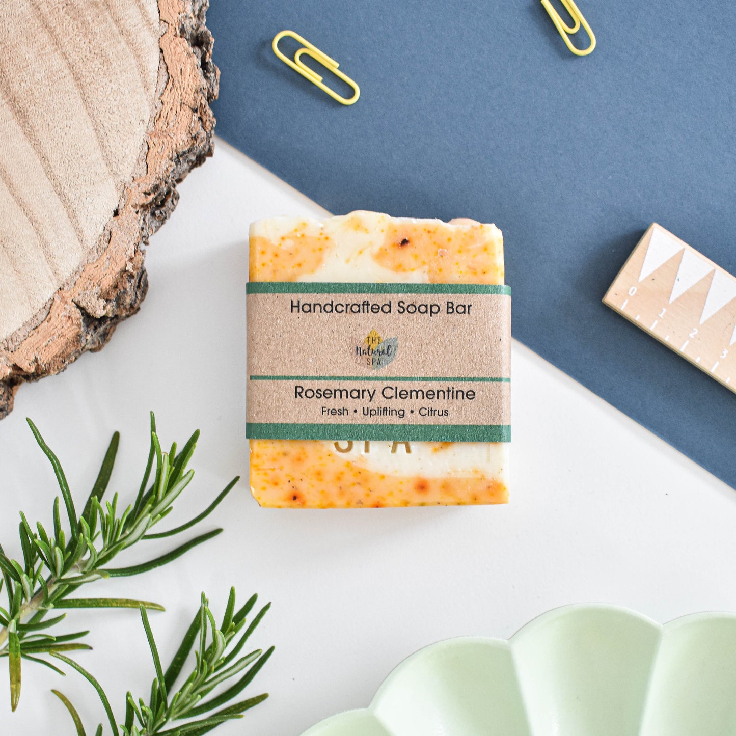 Rosemary Clementine Soap Bar 100g -  Scented with essential oils - 3 different styles