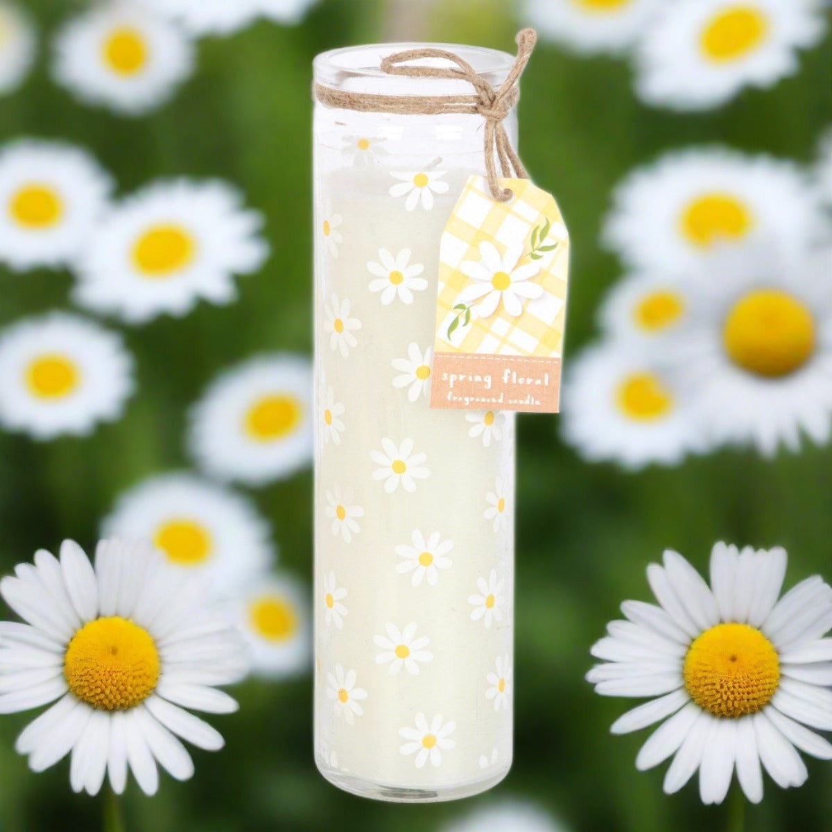 White Daisy Tube Candle