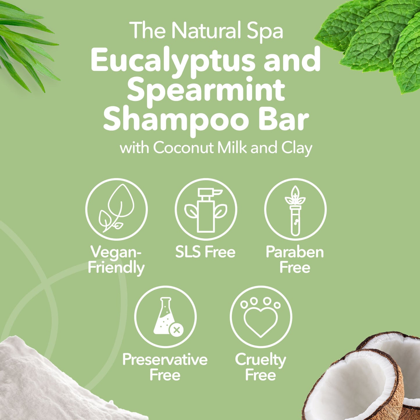 Spearmint and Eucalyptus Shampoo Bar