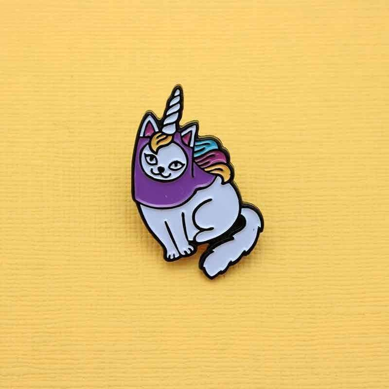 Caticorn Enamel Pin - Magical Cat Unicorn Accessory