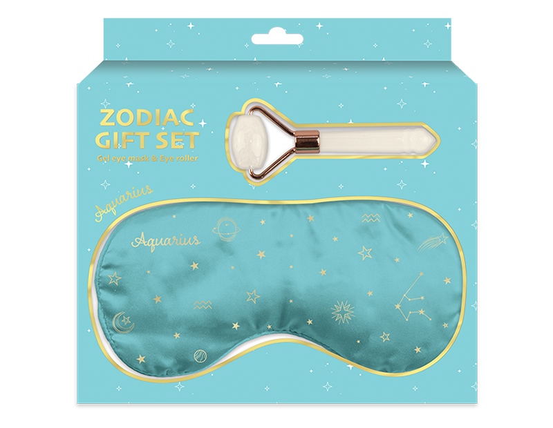 Zodiac Gel Eye Mask & Face Roller Gift Set