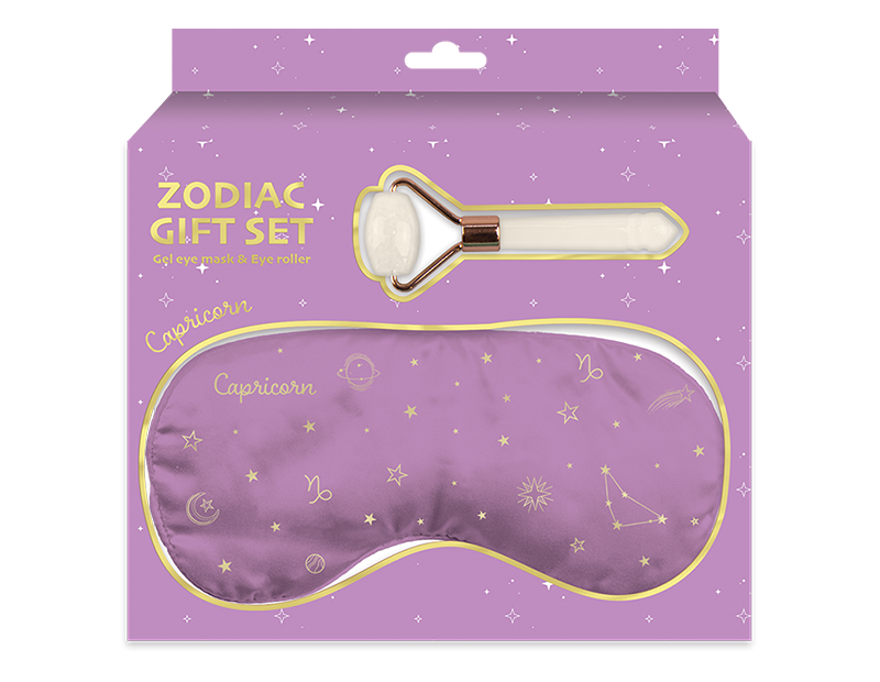 Zodiac Gel Eye Mask & Face Roller Gift Set