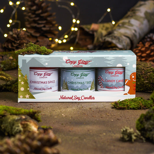 Christmas Soy Candle Trio,  Christmas Pudding, Chocolate Orange, Gingerbread