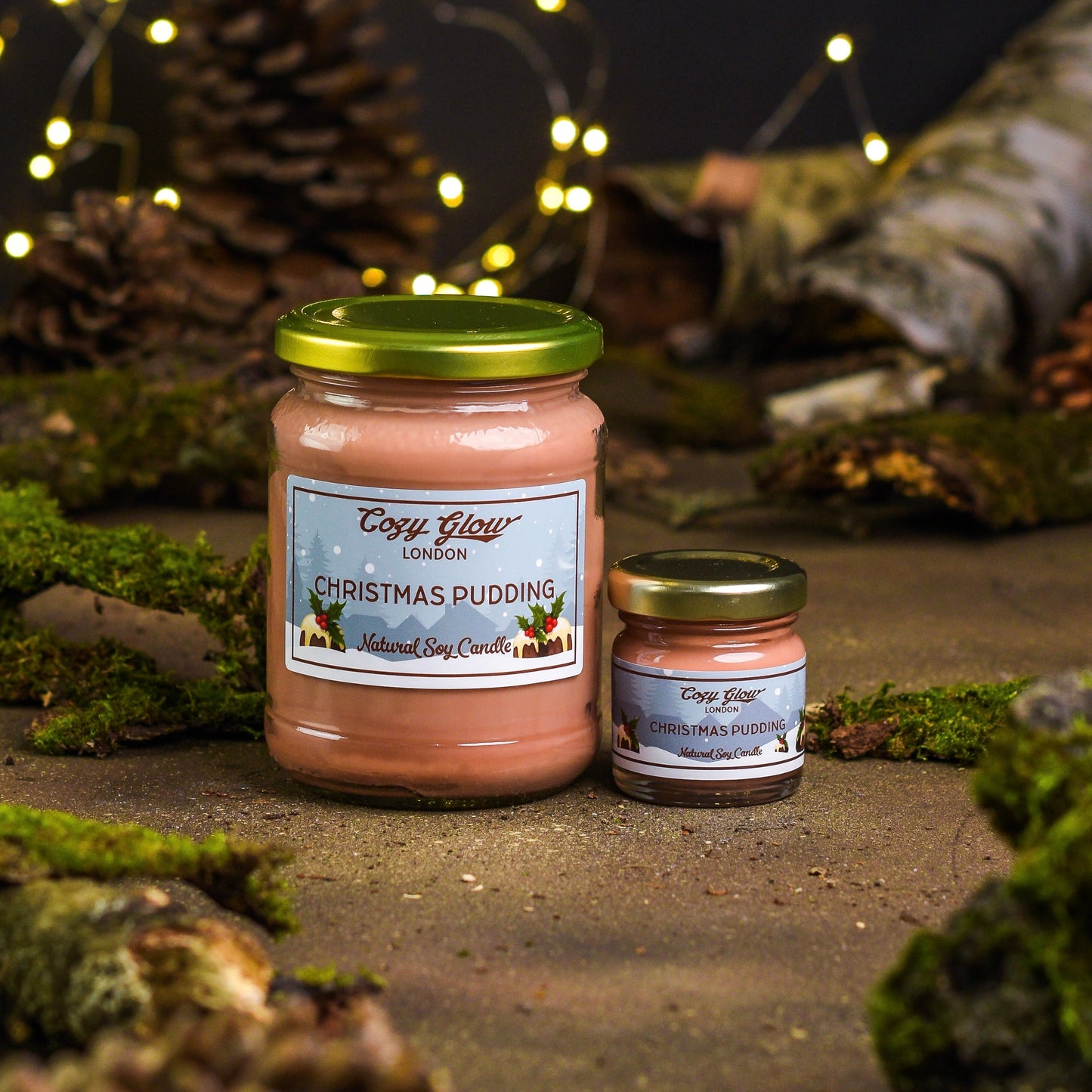 Christmas Soy Candle Trio,  Christmas Pudding, Chocolate Orange, Gingerbread