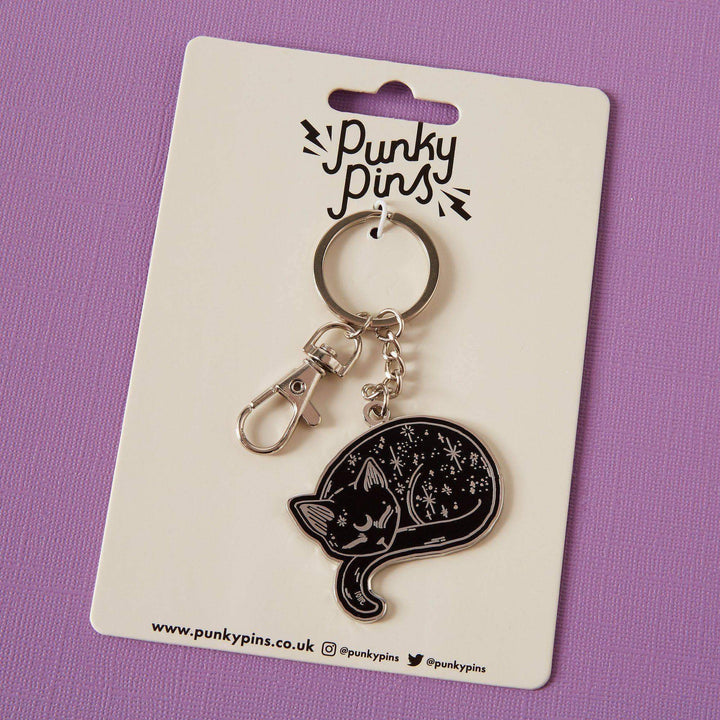 Mystical Cat Enamel Keyring