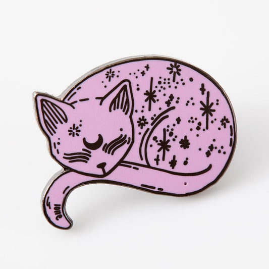 Mystical Cat Pink Enamel