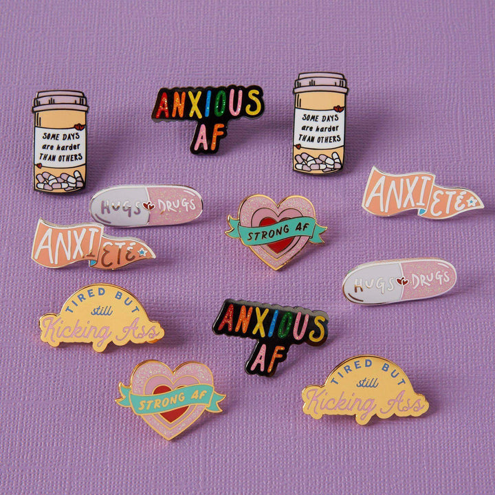 Anxious AF Enamel Pin Badge